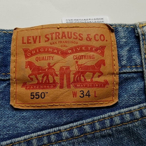 34 W Levi 550 Shorts Strauss & Co. Blue Denim - Picture 4 of 8